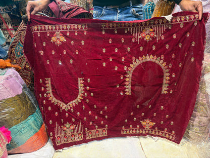 Embellished Maroon Ball bridal Lehenga