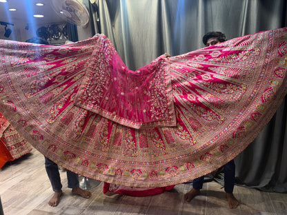 Gorgeous Rani pink Crop Top Lehenga