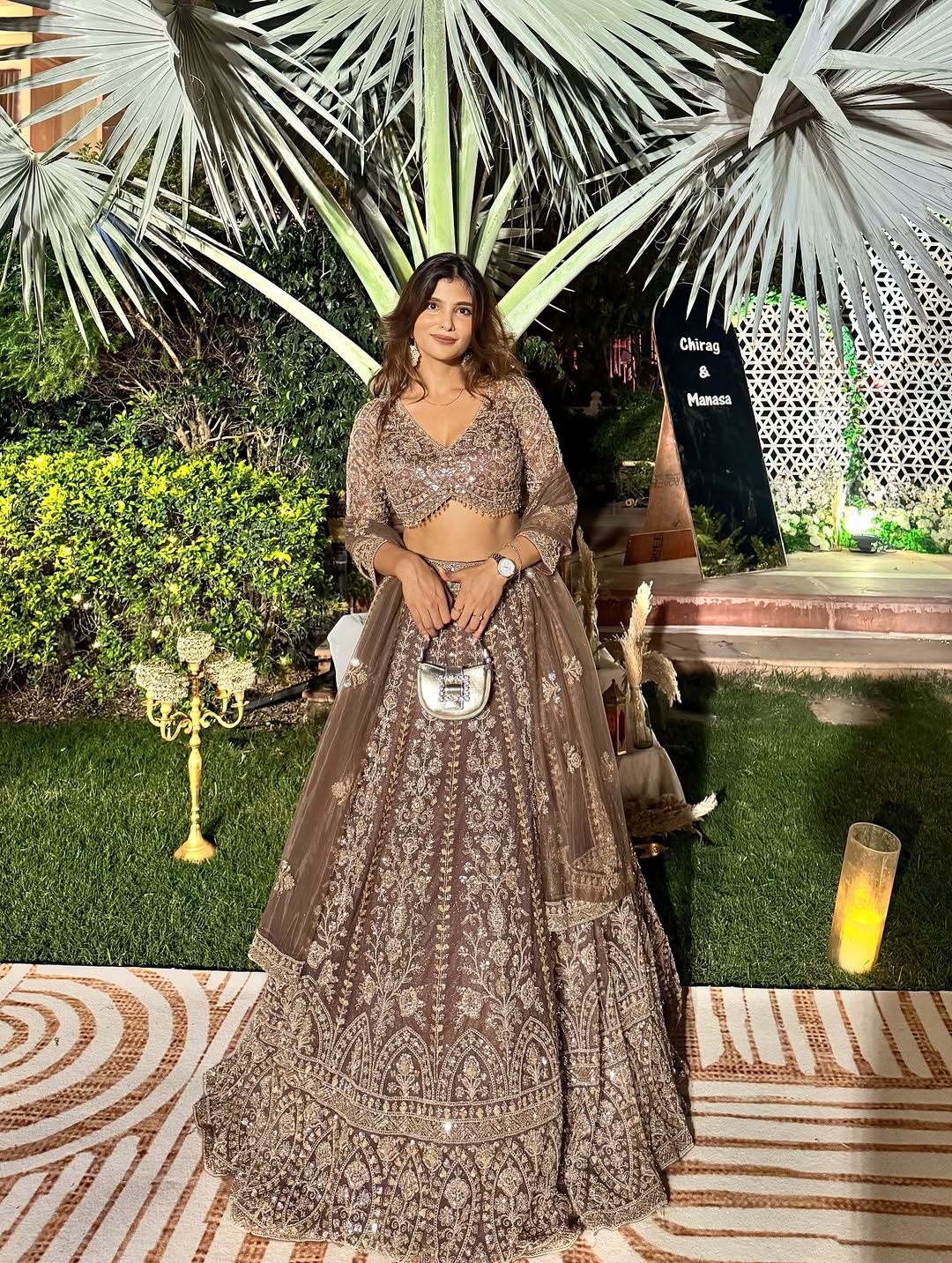 Tremendous light peach Crop top Lehenga Happy Customer