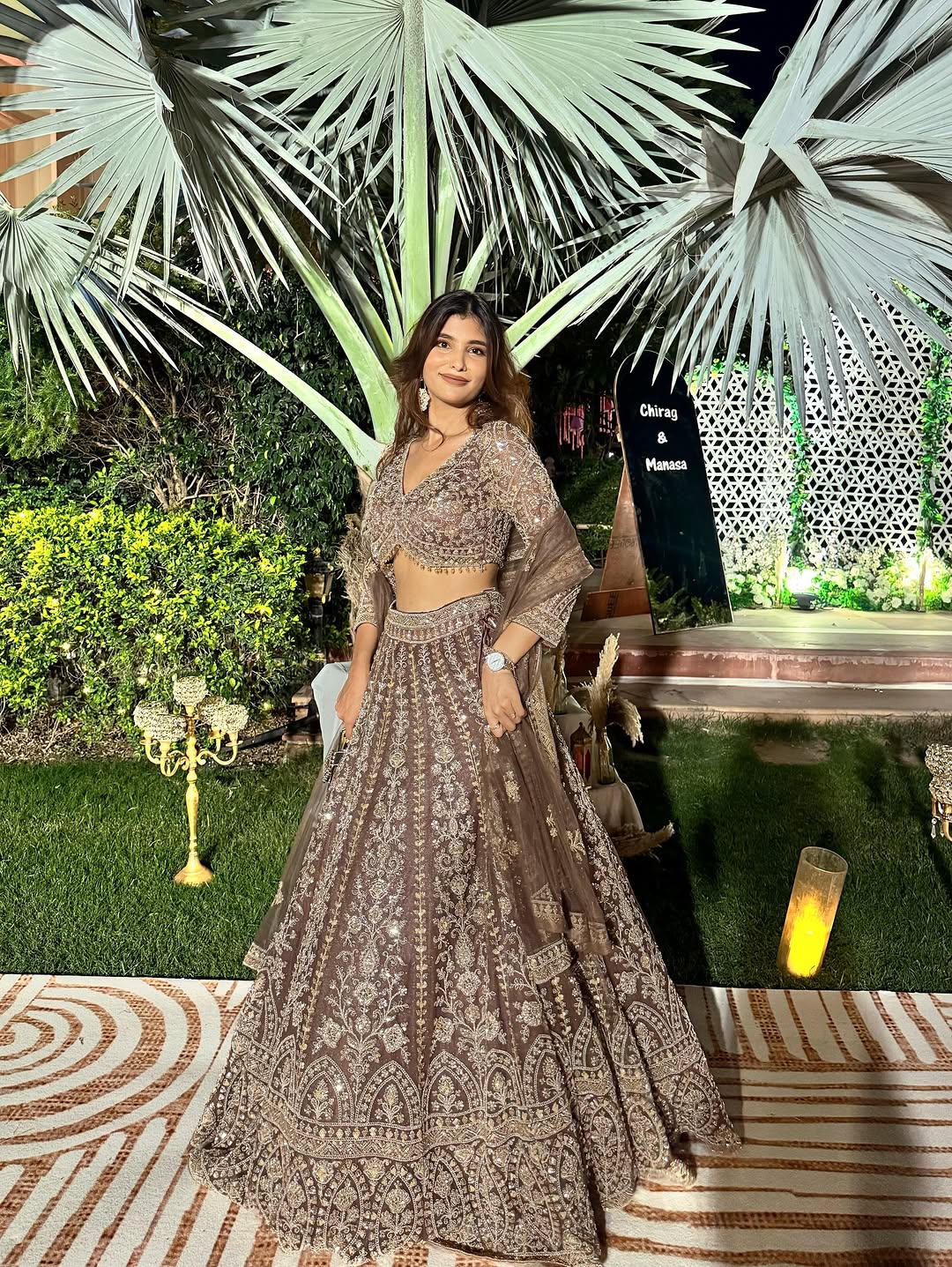 Tremendous light peach Crop top Lehenga Happy Customer