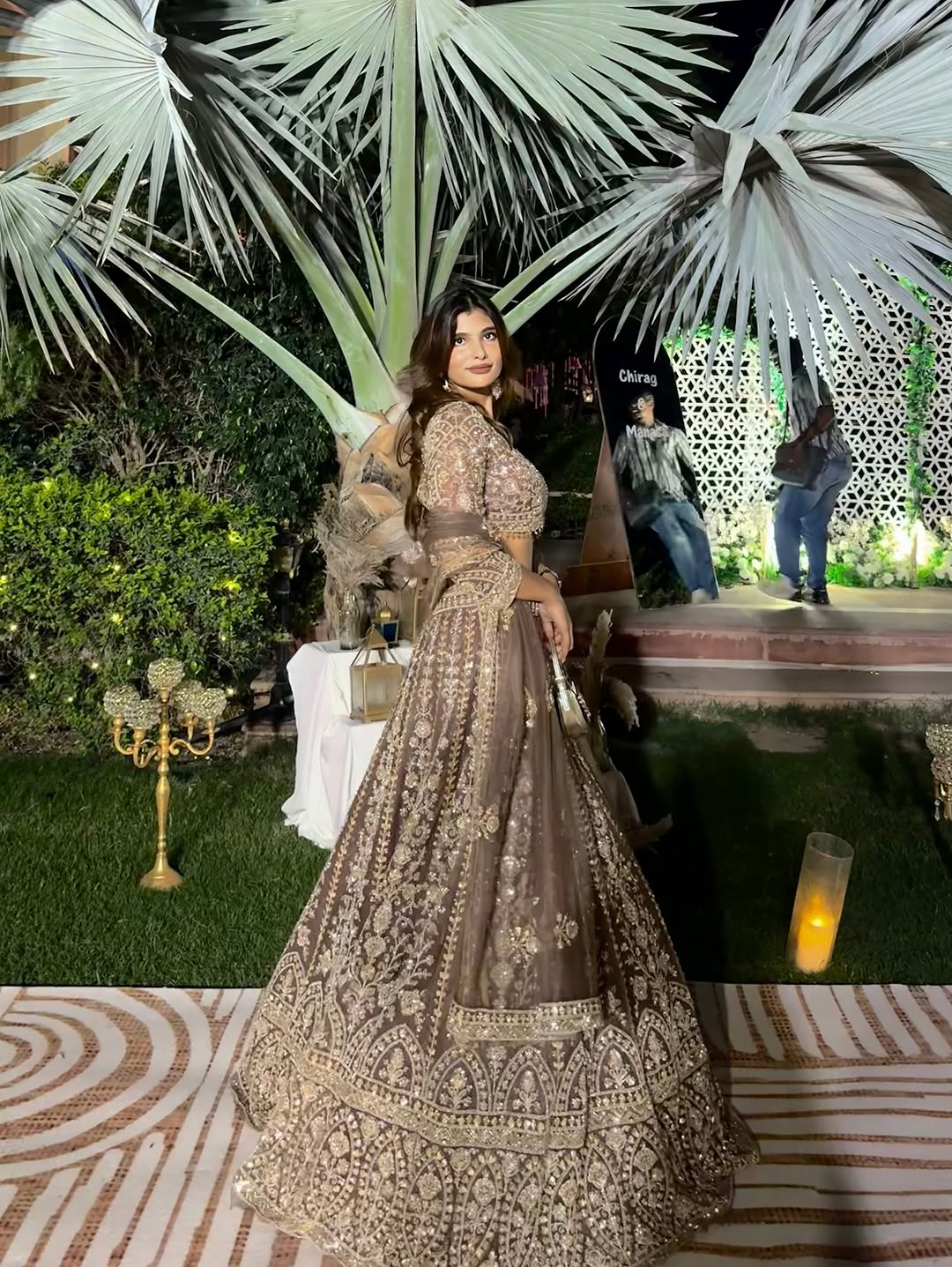 Tremendous light peach Crop top Lehenga Happy Customer