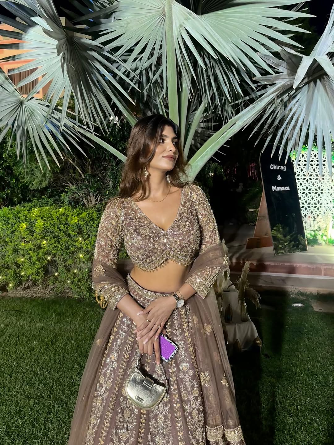 Tremendous light peach Crop top Lehenga Happy Customer