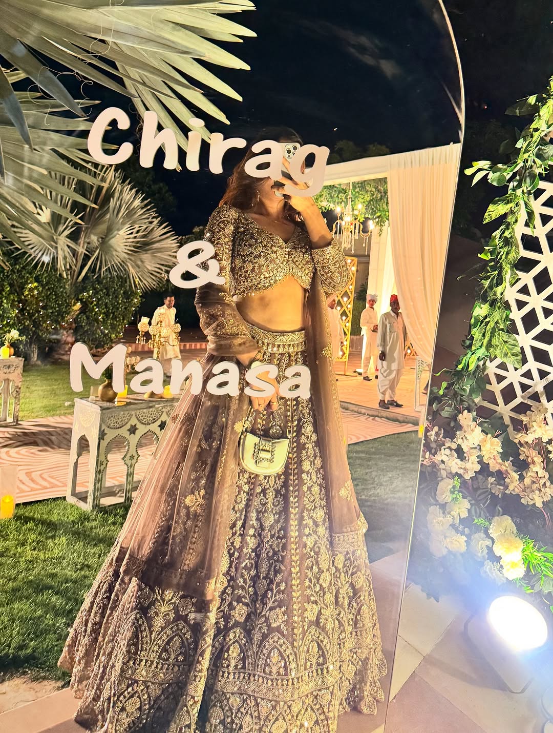 Tremendous light peach Crop top Lehenga Happy Customer