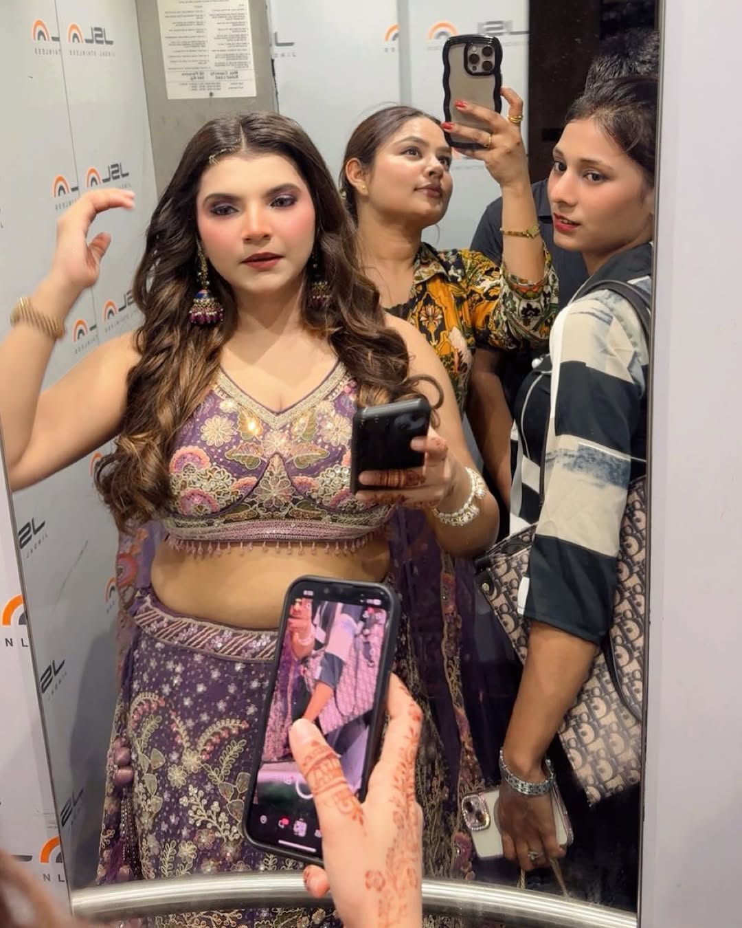 Blue Net Heavy Embroidered Multi-Color Sequins Zarkan Mirror Work Lehenga