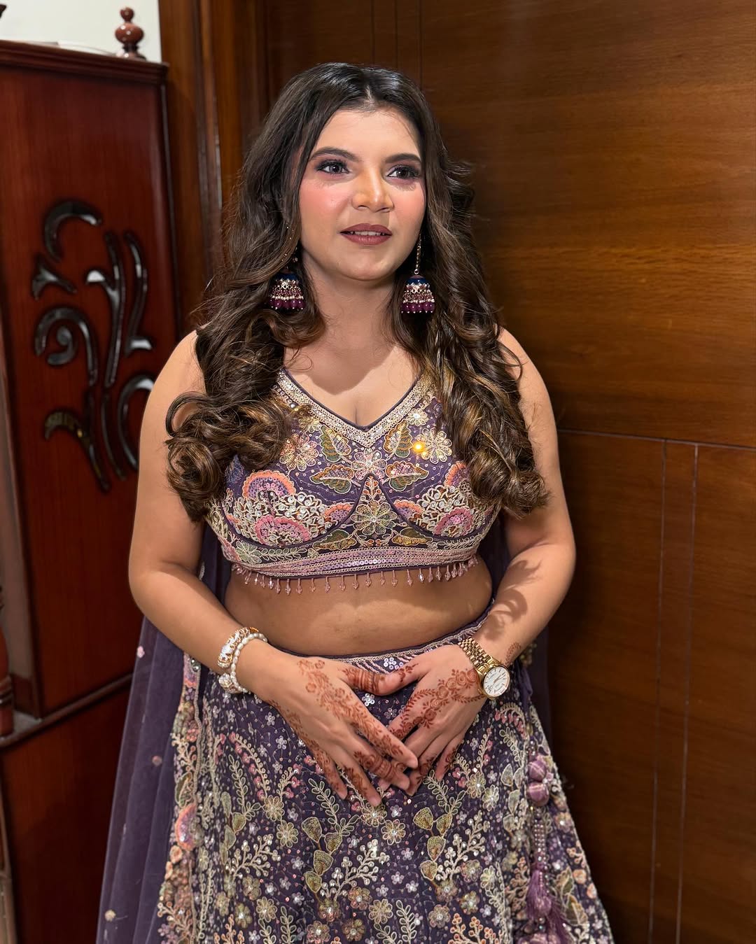 Blue Net Heavy Embroidered Multi-Color Sequins Zarkan Mirror Work Lehenga