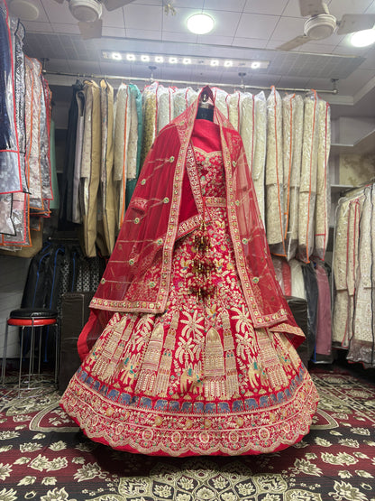 Eye catching red bridal Lehenga