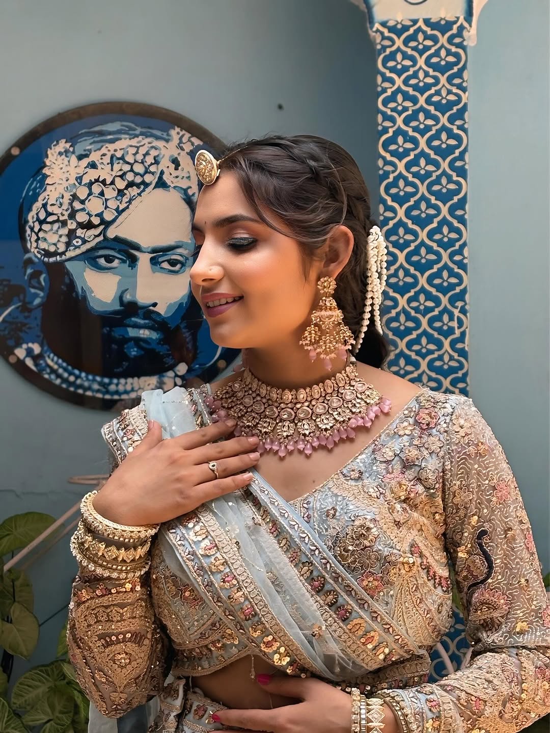 Something different Light pink peacock crop top Lehenga Happy Customer