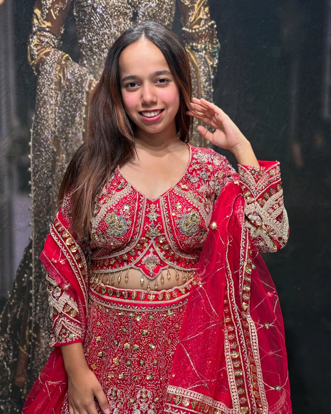 Something different Light pink peacock crop top Lehenga Happy Customer