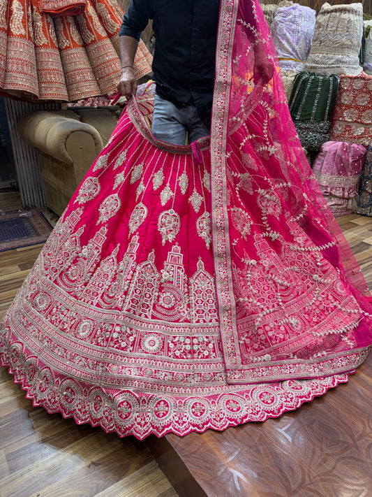 Rani pink Bridal Lehenga