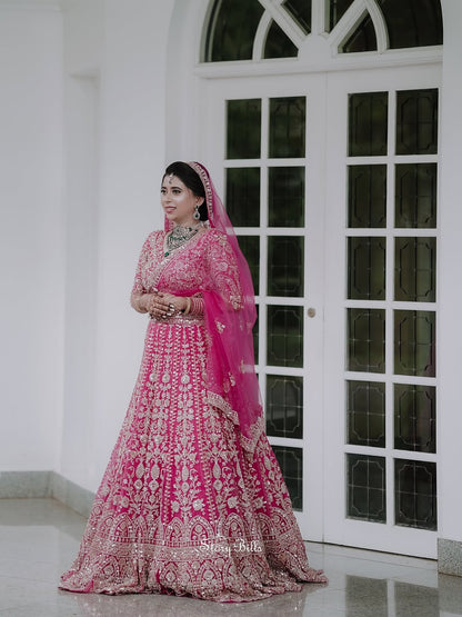 Eye catching Sky blue Crop top Lehenga Happy Customer