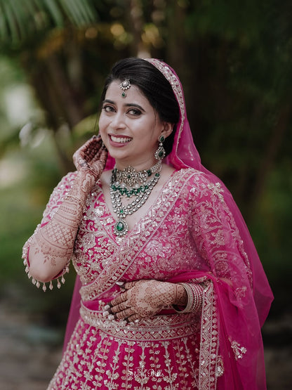 Eye catching Sky blue Crop top Lehenga Happy Customer