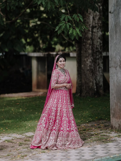 Eye catching Sky blue Crop top Lehenga Happy Customer