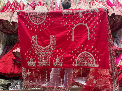 Lavishing red peacock bridal Lehenga