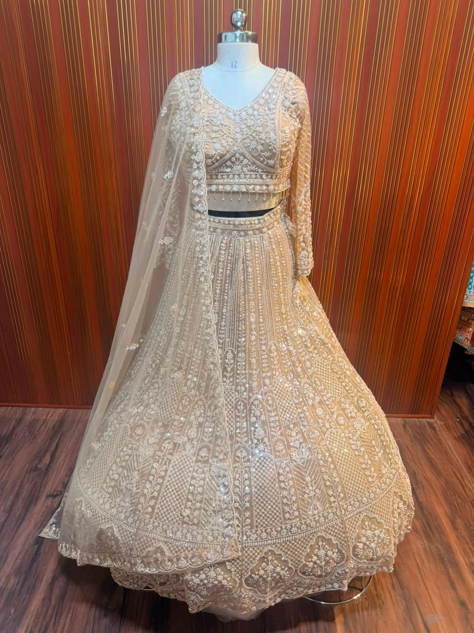 Pink crop top Lehenga