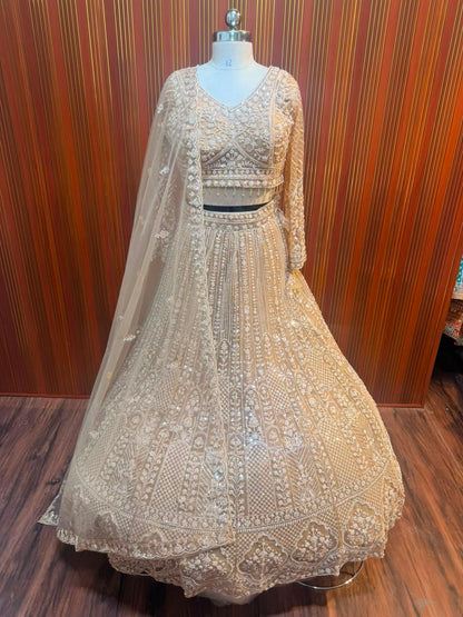 Pink crop top Lehenga
