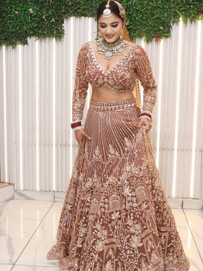 Designer Red crop top Lehenga Happy Customer