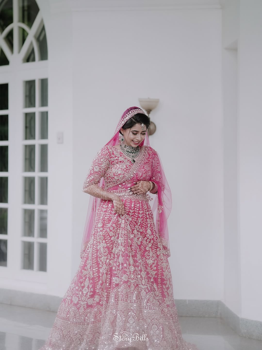 Eye catching Sky blue Crop top Lehenga Happy Customer