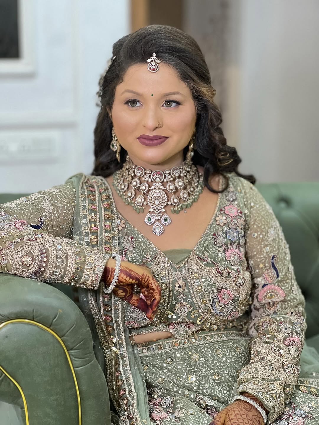 Something different Light pink peacock crop top Lehenga Happy Customer