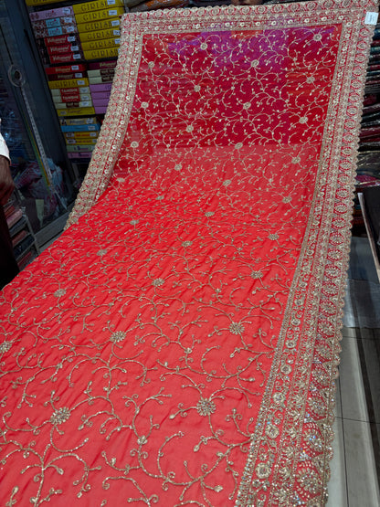 Awesome dark pink saree