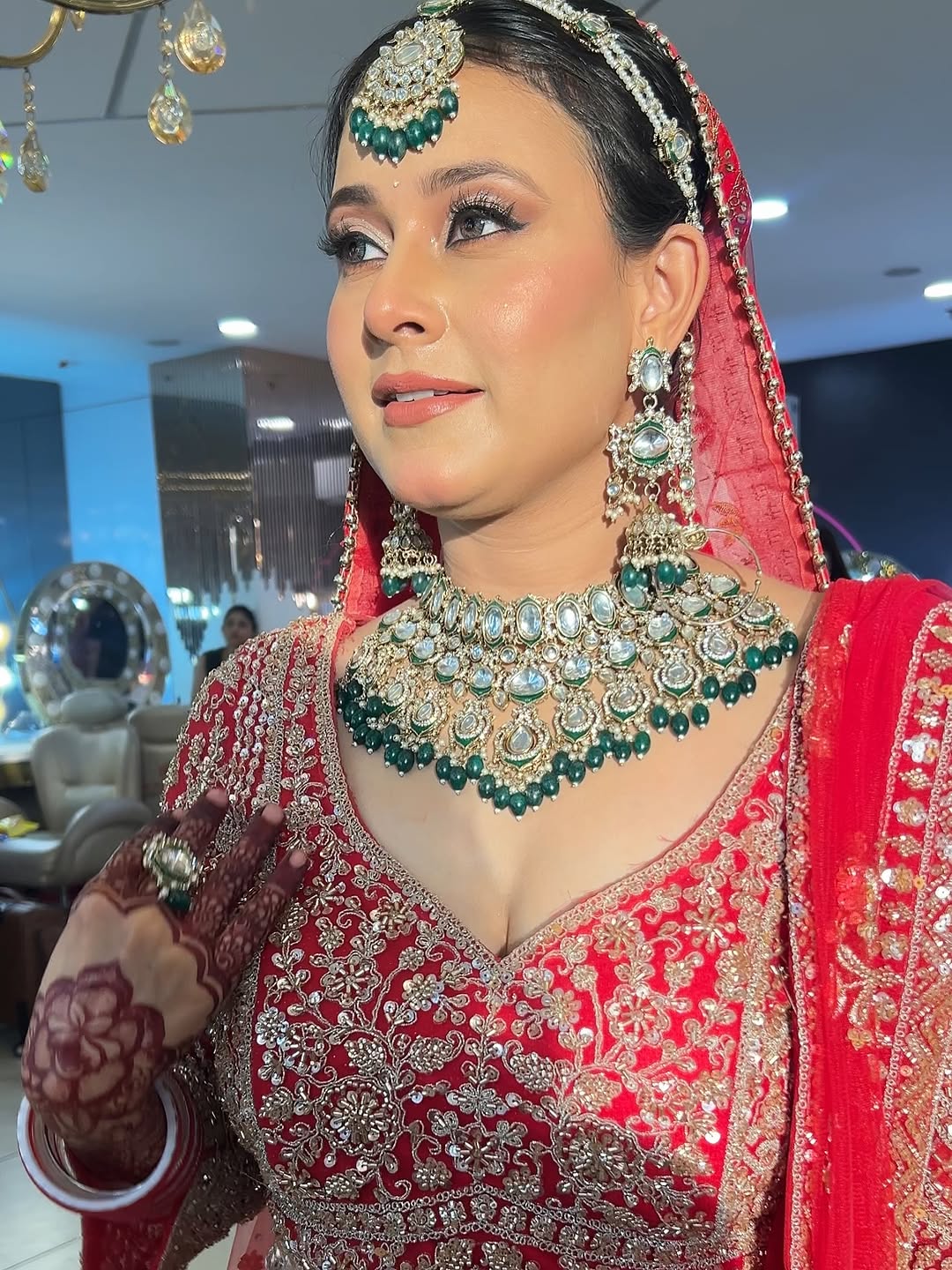 Fantastic Maroon red crop top Lehenga Happy Customer