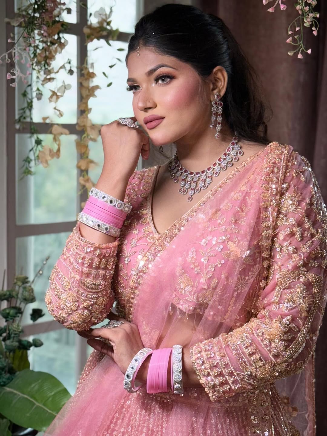 Designer Red crop top Lehenga Happy Customer