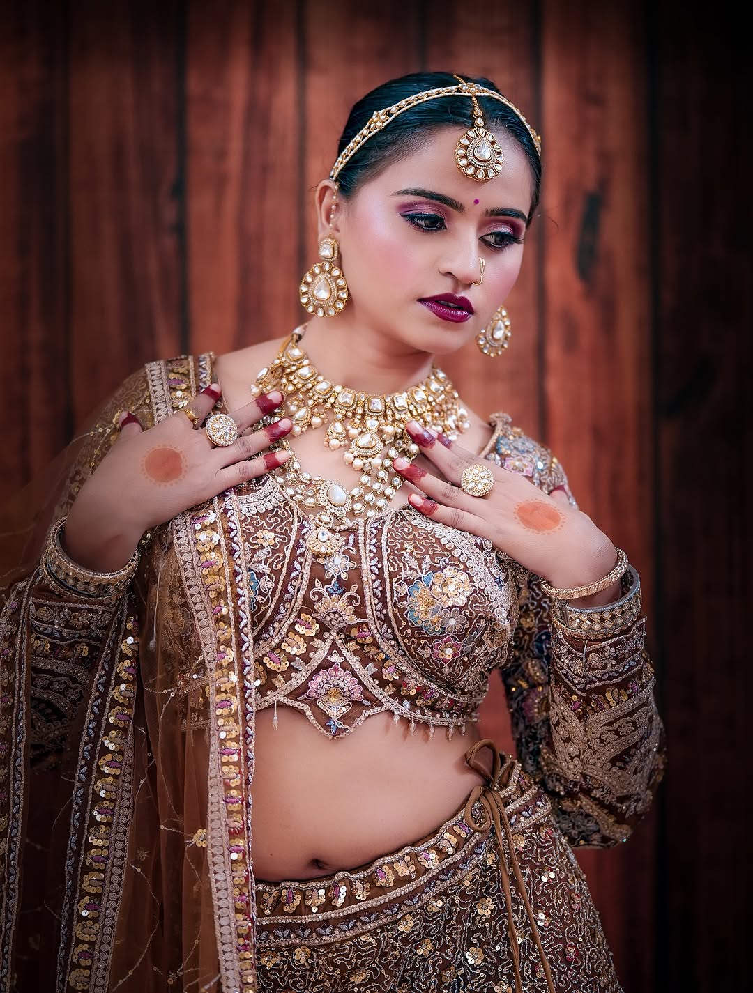 Something different Light pink peacock crop top Lehenga Happy Customer