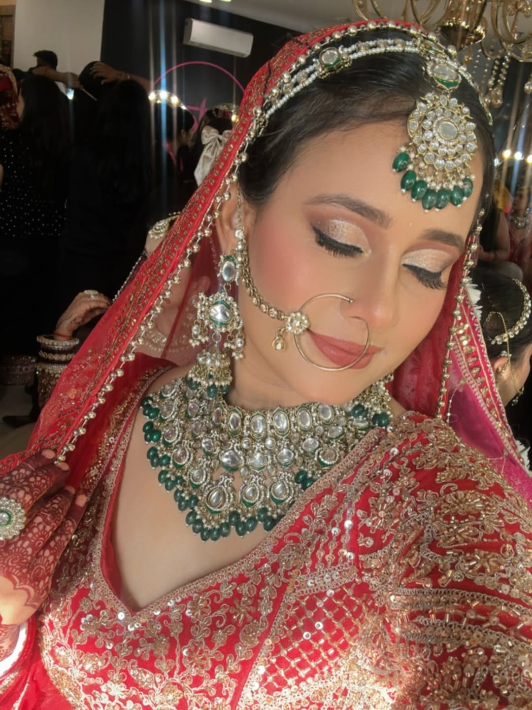 Fantastic Maroon red crop top Lehenga Happy Customer