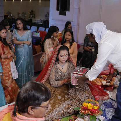 Tremendous light peach Crop top Lehenga Happy Customer