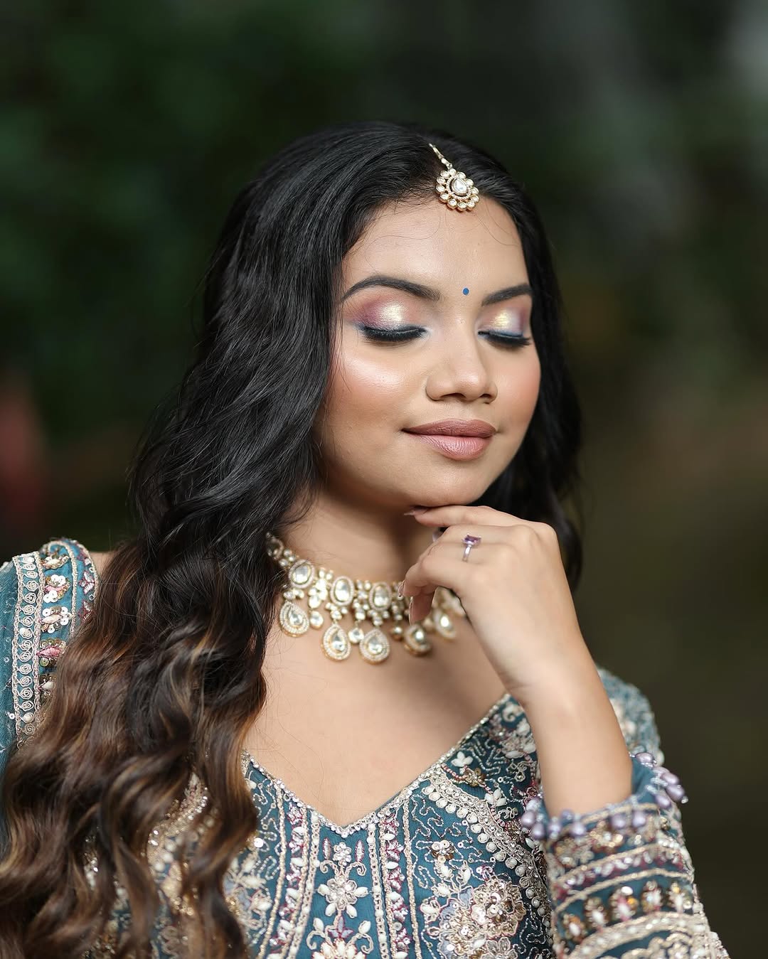 Something different Light pink peacock crop top Lehenga Happy Customer