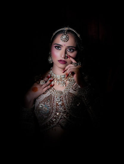 Something different Light pink peacock crop top Lehenga Happy Customer