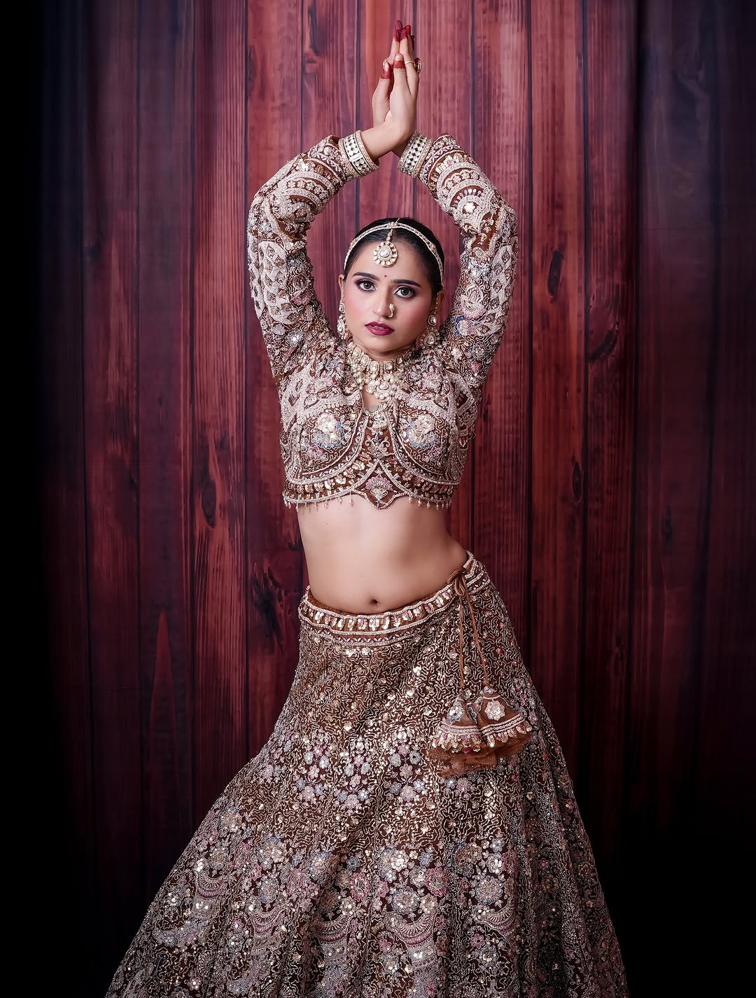 Something different Light pink peacock crop top Lehenga Happy Customer