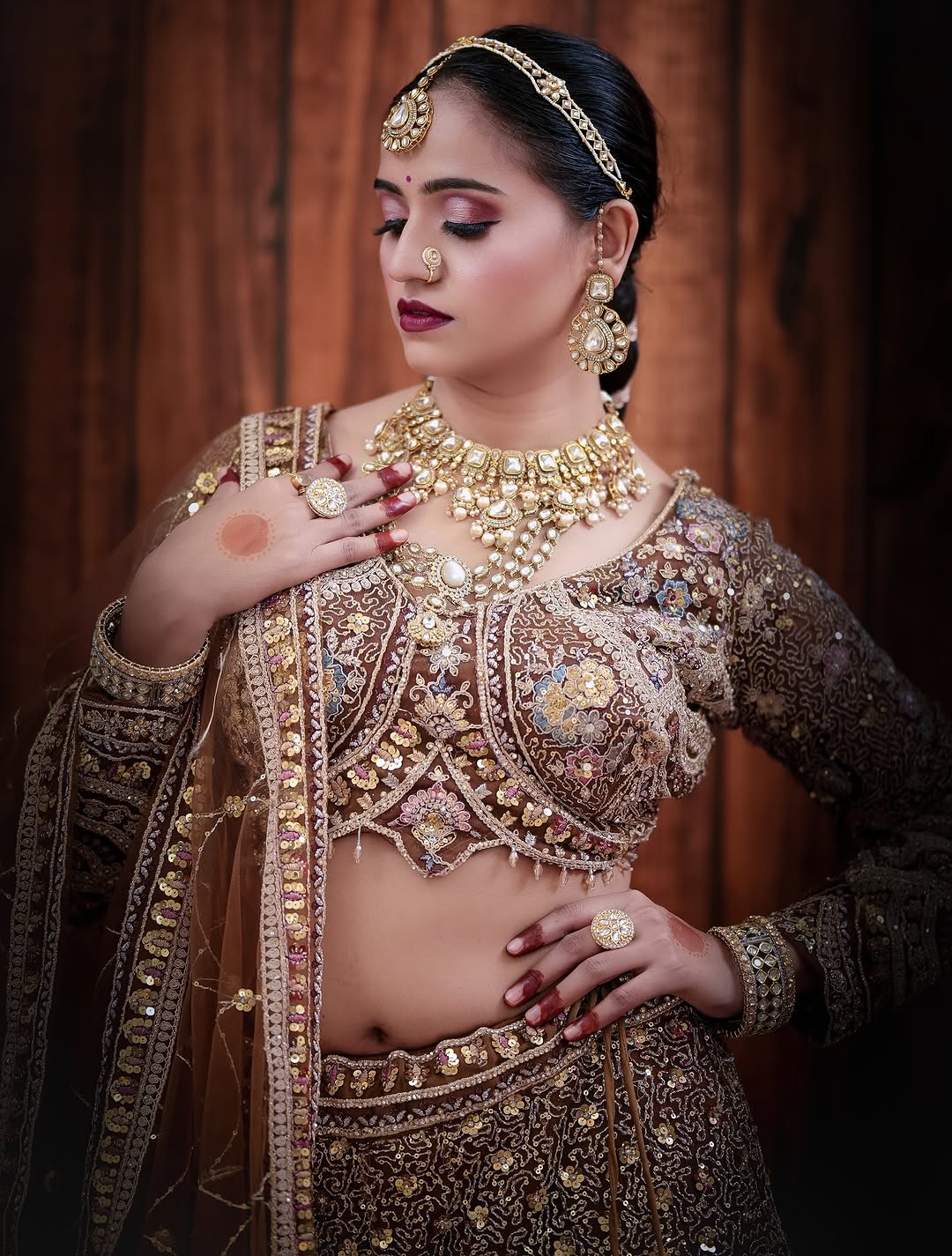 Something different Light pink peacock crop top Lehenga Happy Customer