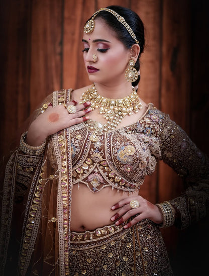 Something different Light pink peacock crop top Lehenga Happy Customer