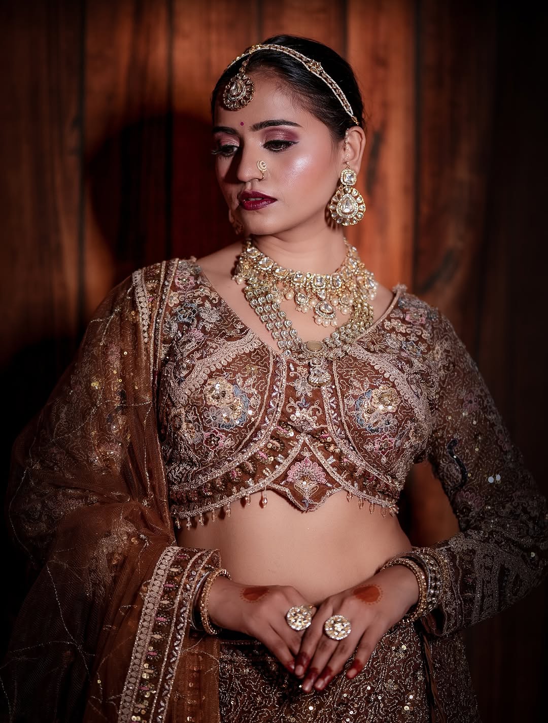 Something different Light pink peacock crop top Lehenga Happy Customer