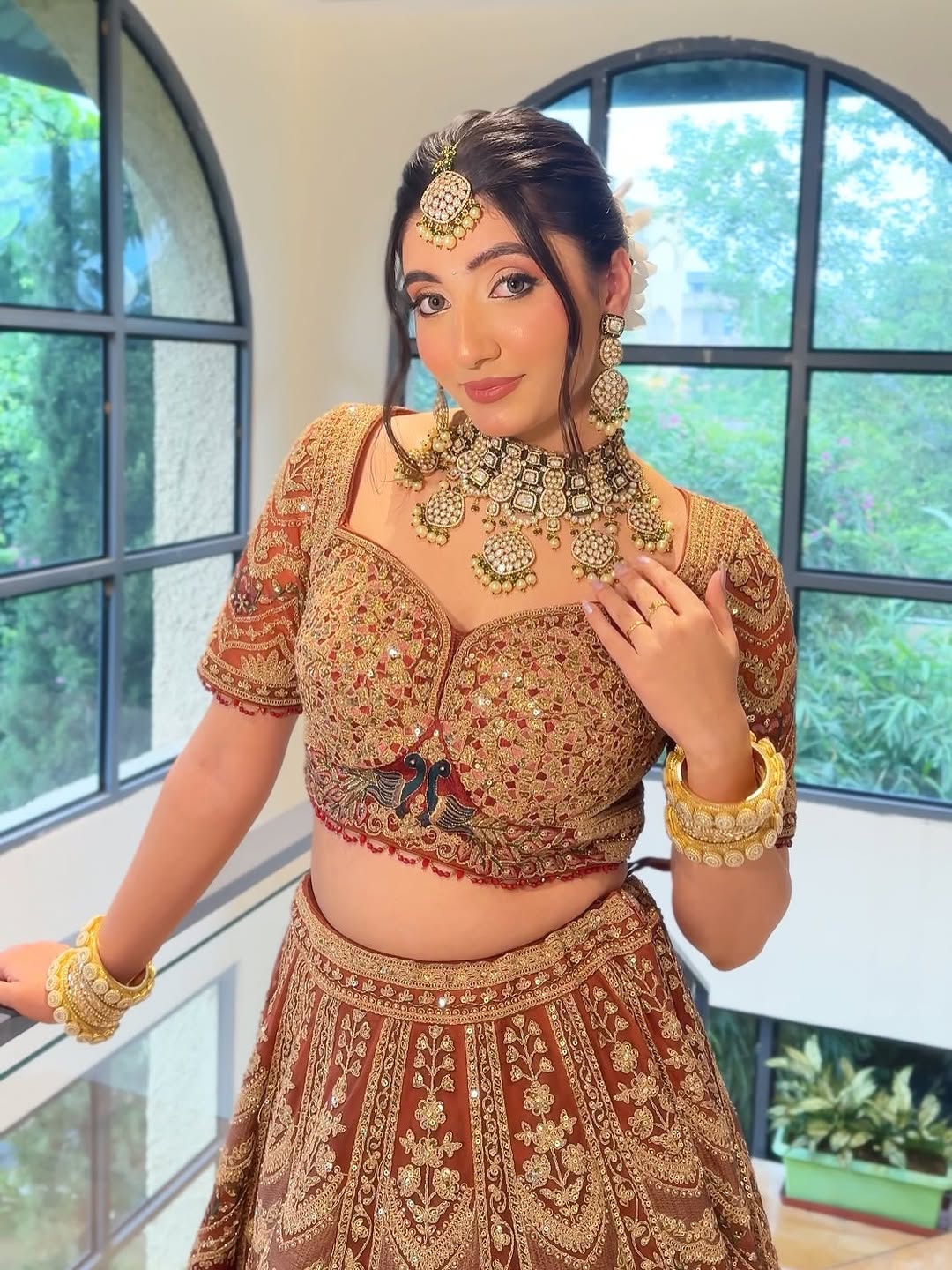 Something Different maroon peach Double Duptta Lehenga Happy Customer