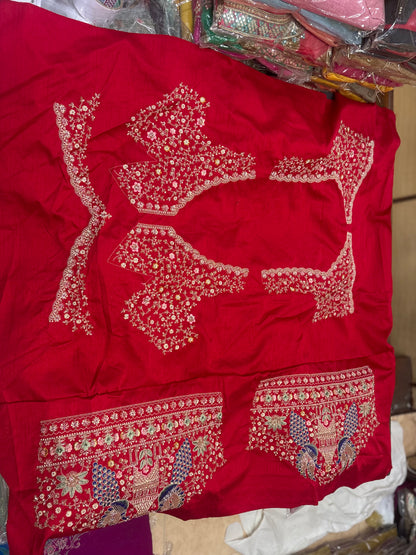 Fantastic Red Handwork Beats peacock Double Duptta Lehenga