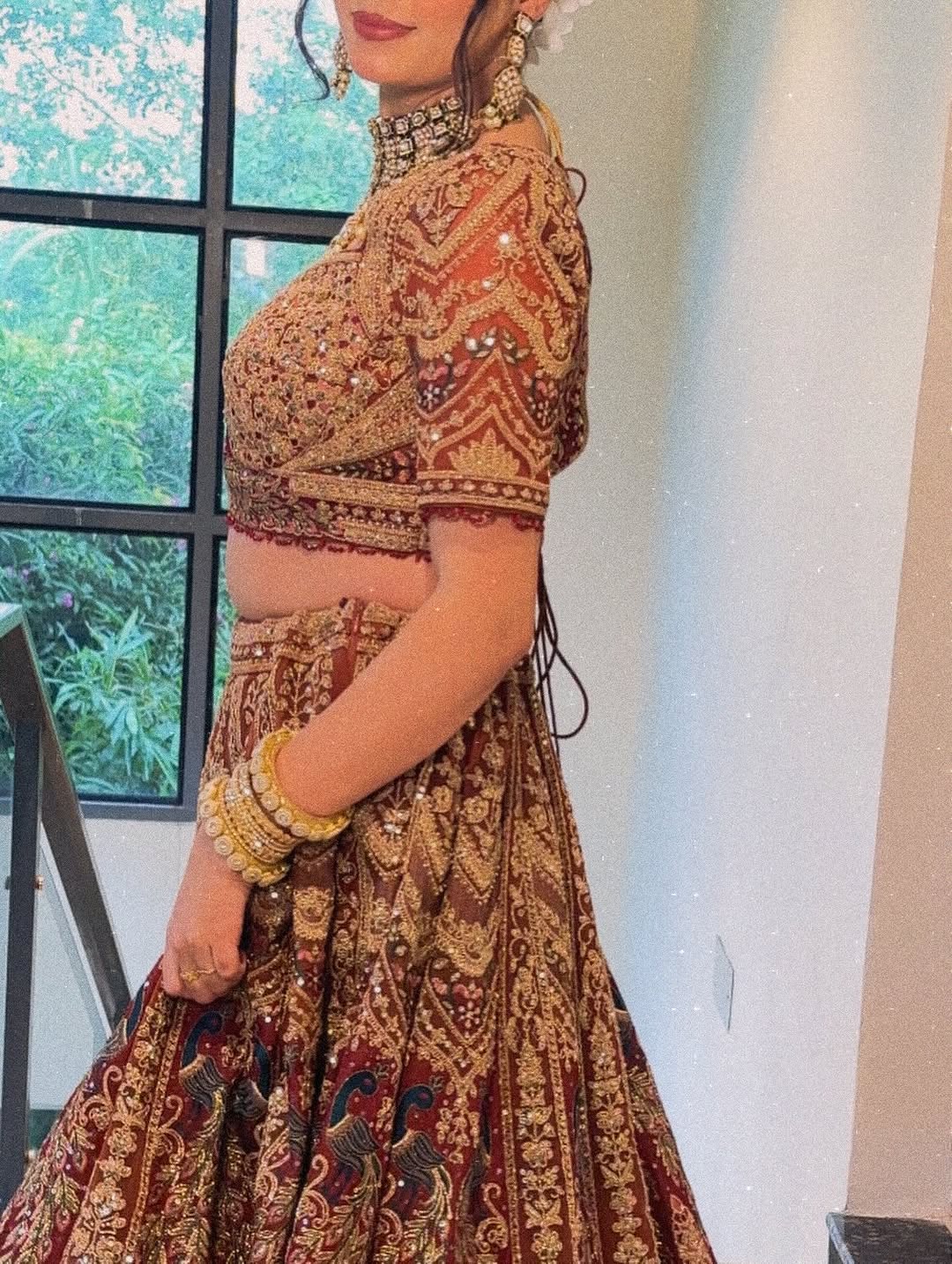 Something Different maroon peach Double Duptta Lehenga Happy Customer