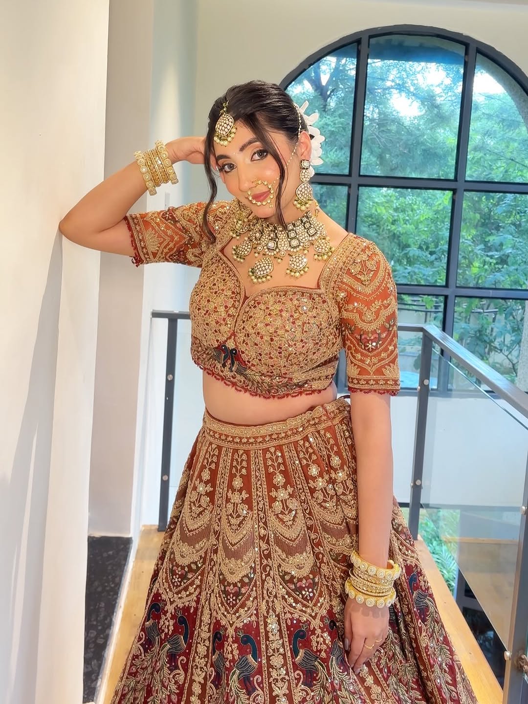 Something Different maroon peach Double Duptta Lehenga Happy Customer
