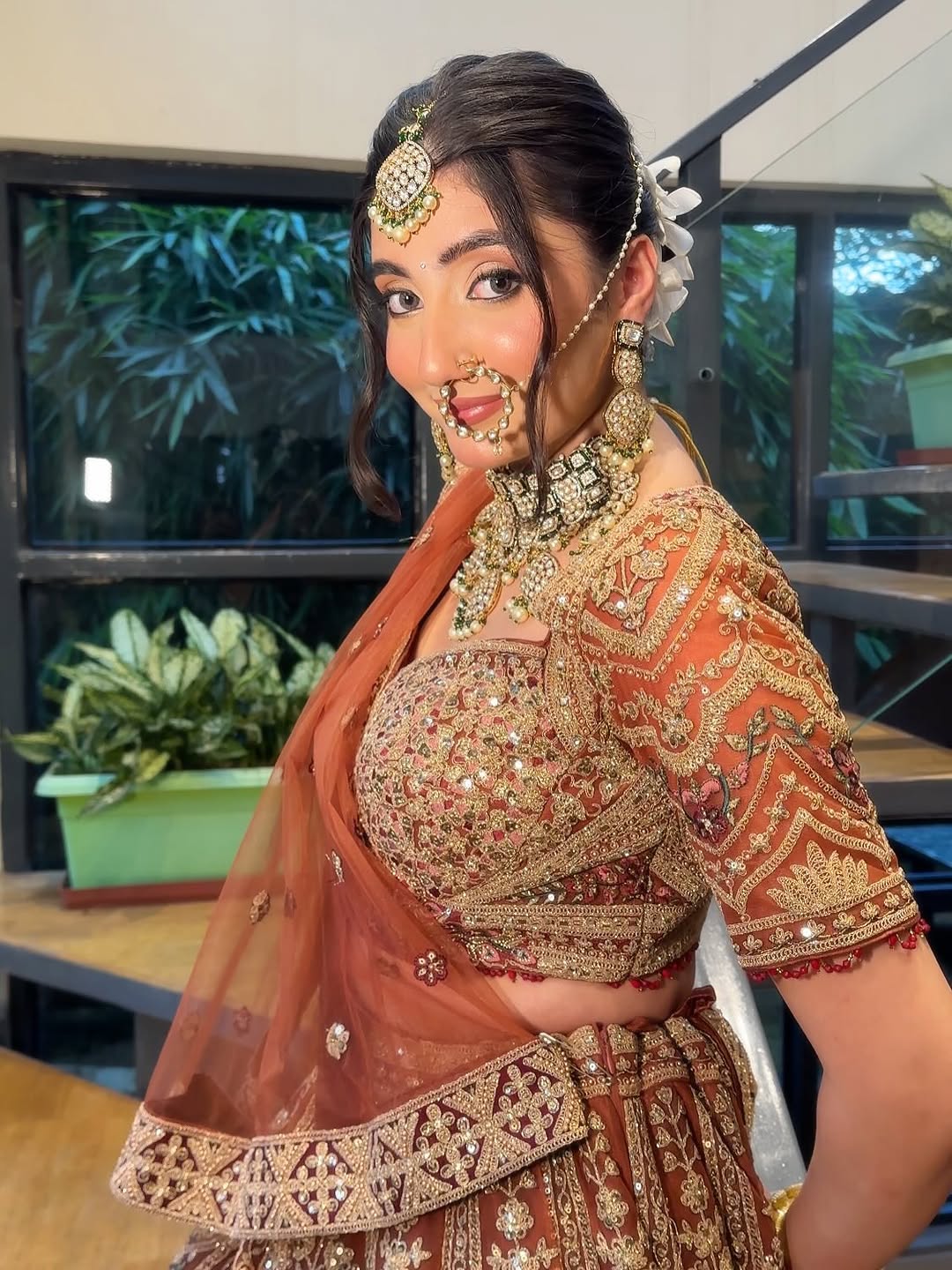 Something Different maroon peach Double Duptta Lehenga Happy Customer