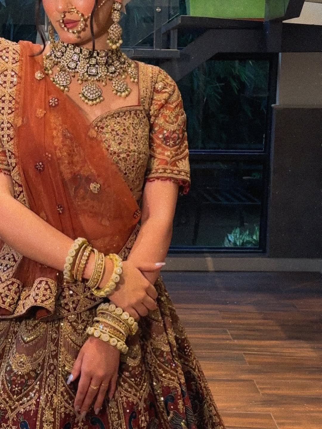 Something Different maroon peach Double Duptta Lehenga Happy Customer