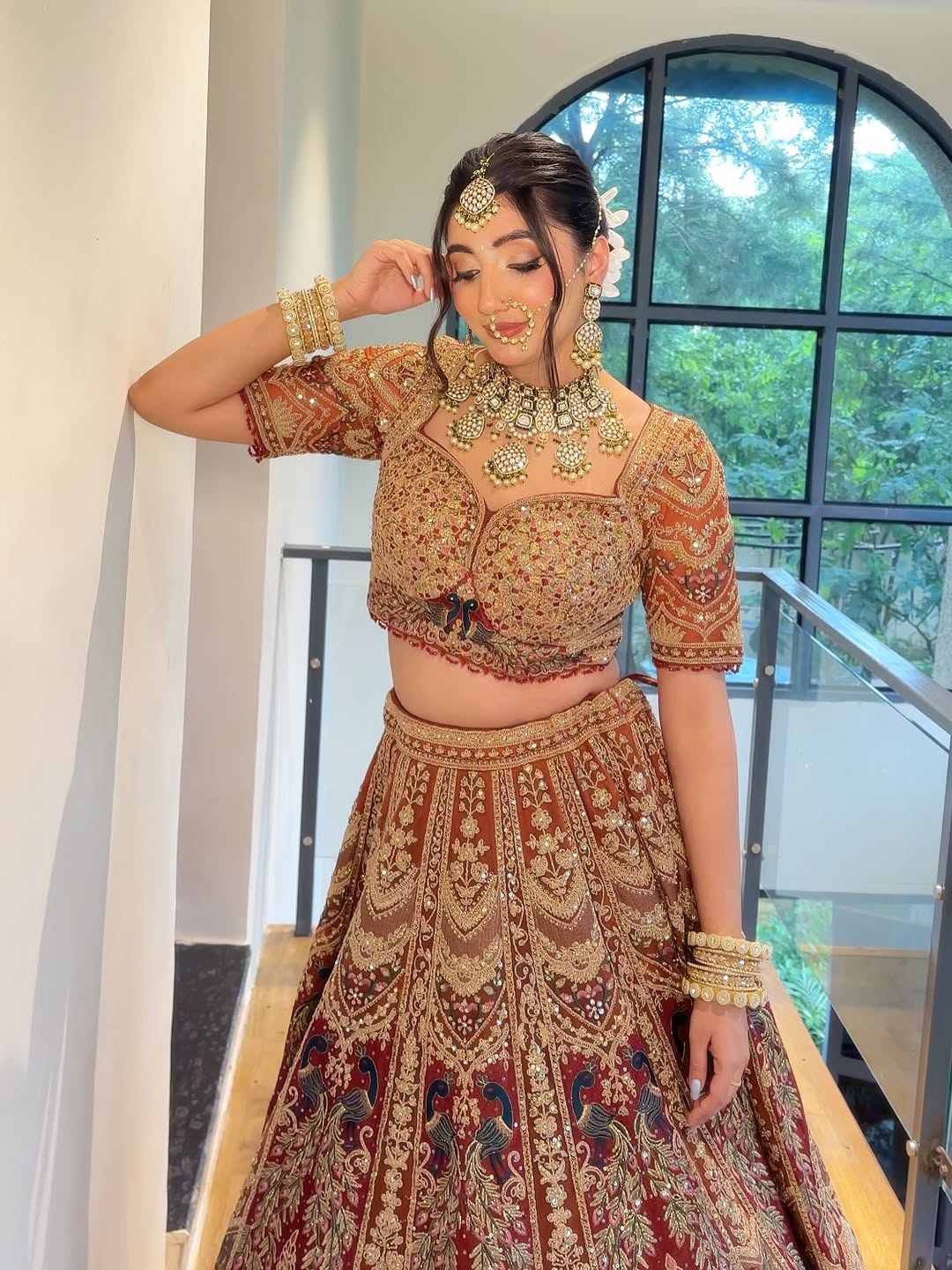 Something Different maroon peach Double Duptta Lehenga Happy Customer