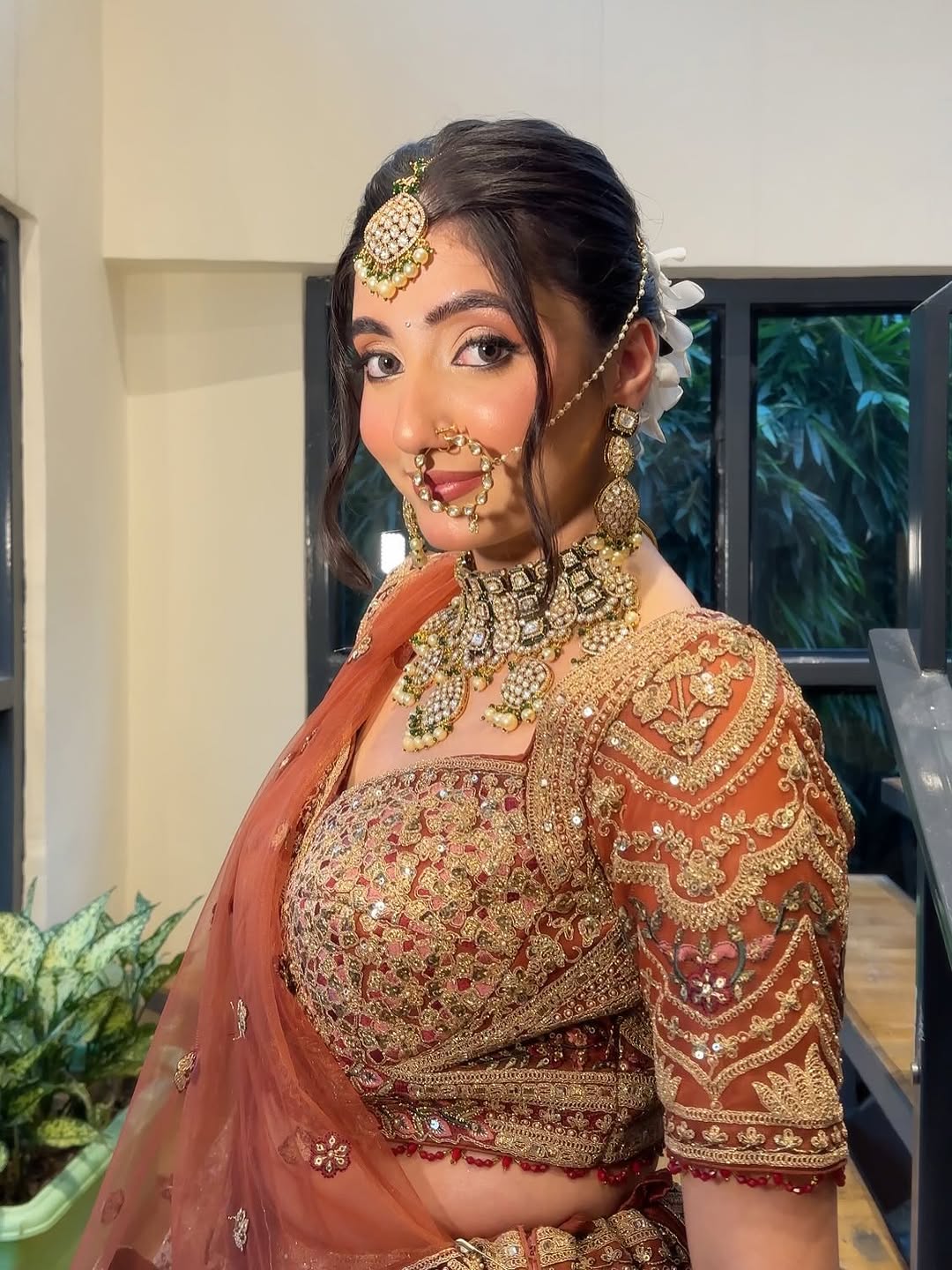 Something Different maroon peach Double Duptta Lehenga Happy Customer