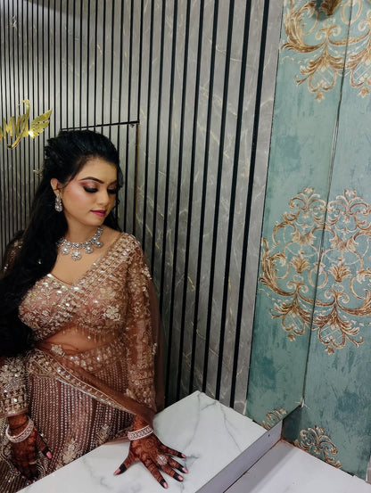 Designer Red crop top Lehenga Happy Customer