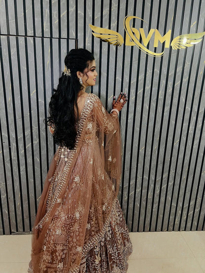 Designer Red crop top Lehenga Happy Customer