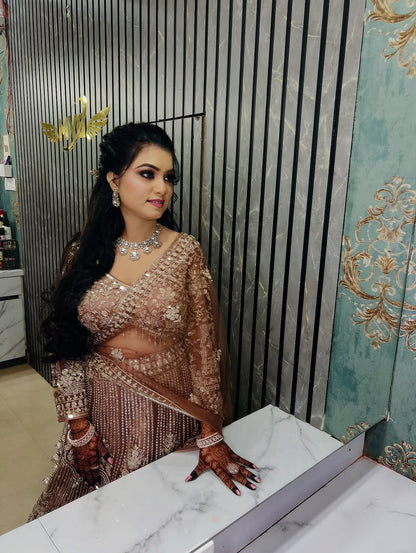 Designer Red crop top Lehenga Happy Customer