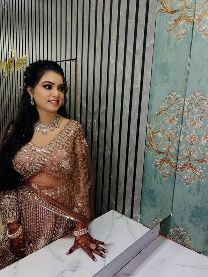 Designer Red crop top Lehenga Happy Customer