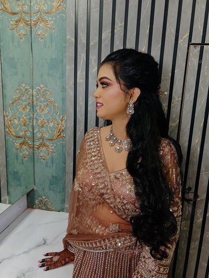 Designer Red crop top Lehenga Happy Customer