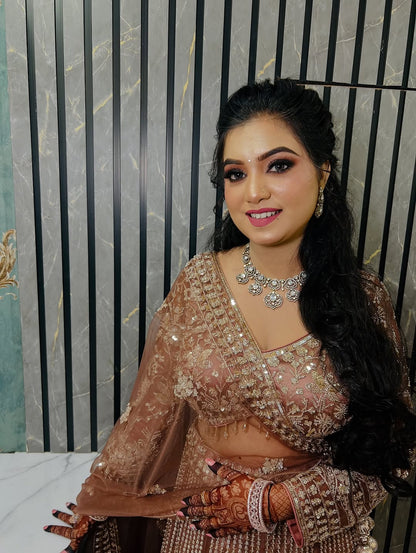 Designer Red crop top Lehenga Happy Customer