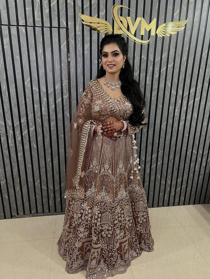 Designer Red crop top Lehenga Happy Customer