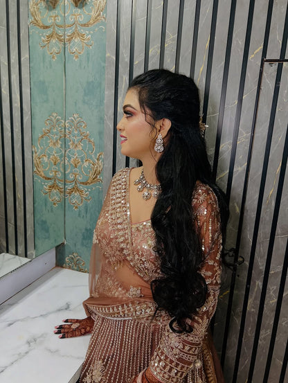 Designer Red crop top Lehenga Happy Customer